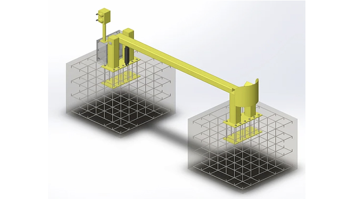 3D image of two connecting electrical buildings
